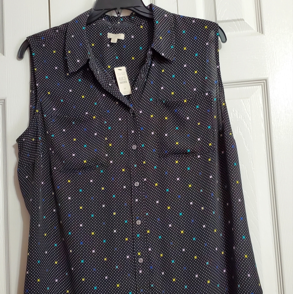 Talbots Size 2X sleeveless blouse. NWT